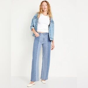 Old Navy Light Blue Extra High Rise Wide Leg Jeans